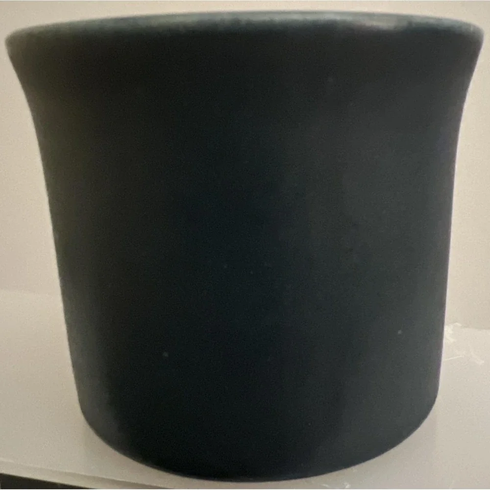 Vintage MCM LAUFFER GOVANCROFT Scotland Stoneware Coffee Cups Gold‎ & Dark Teal